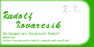 rudolf kovarcsik business card